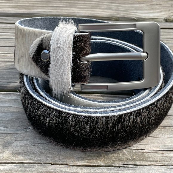 Original COWHIDE BELTS with Full Grain Leather Backside Unisex 100% Real Cowhide - Picture 14 of 15